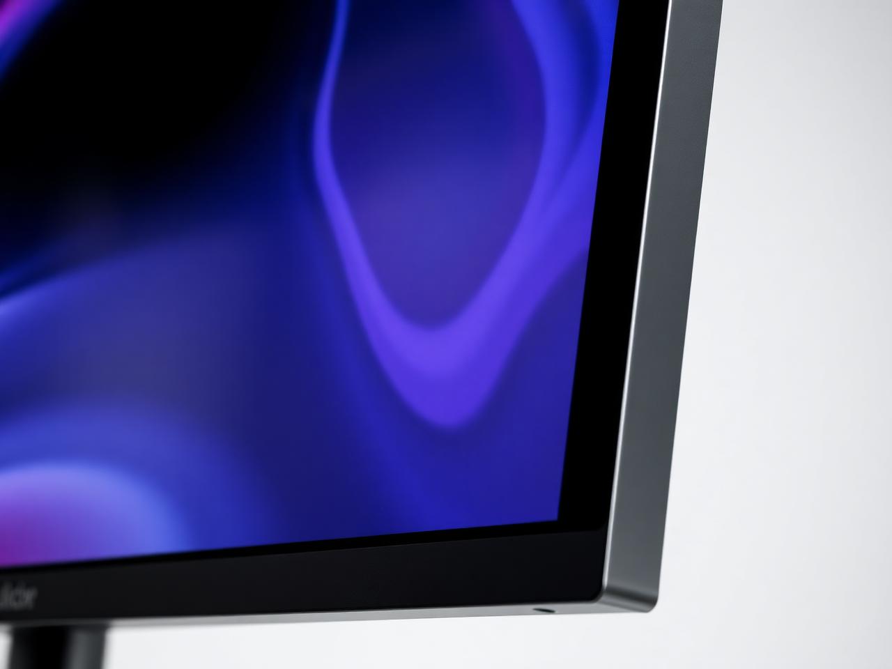 Close-up of the retina-class panel corner showing pixel sharpness and thin bezel